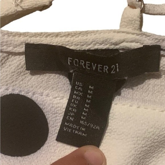 Forever 21 High Low Dress White with Black Polka Dot Size Medium - Picture 7 of 8